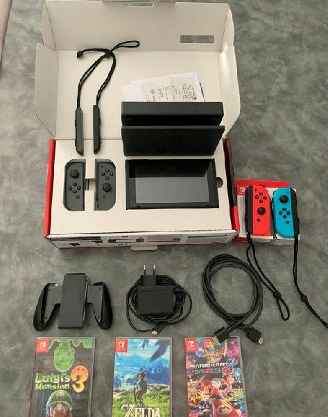 super Nintendo switch accompagner de 3 jeux