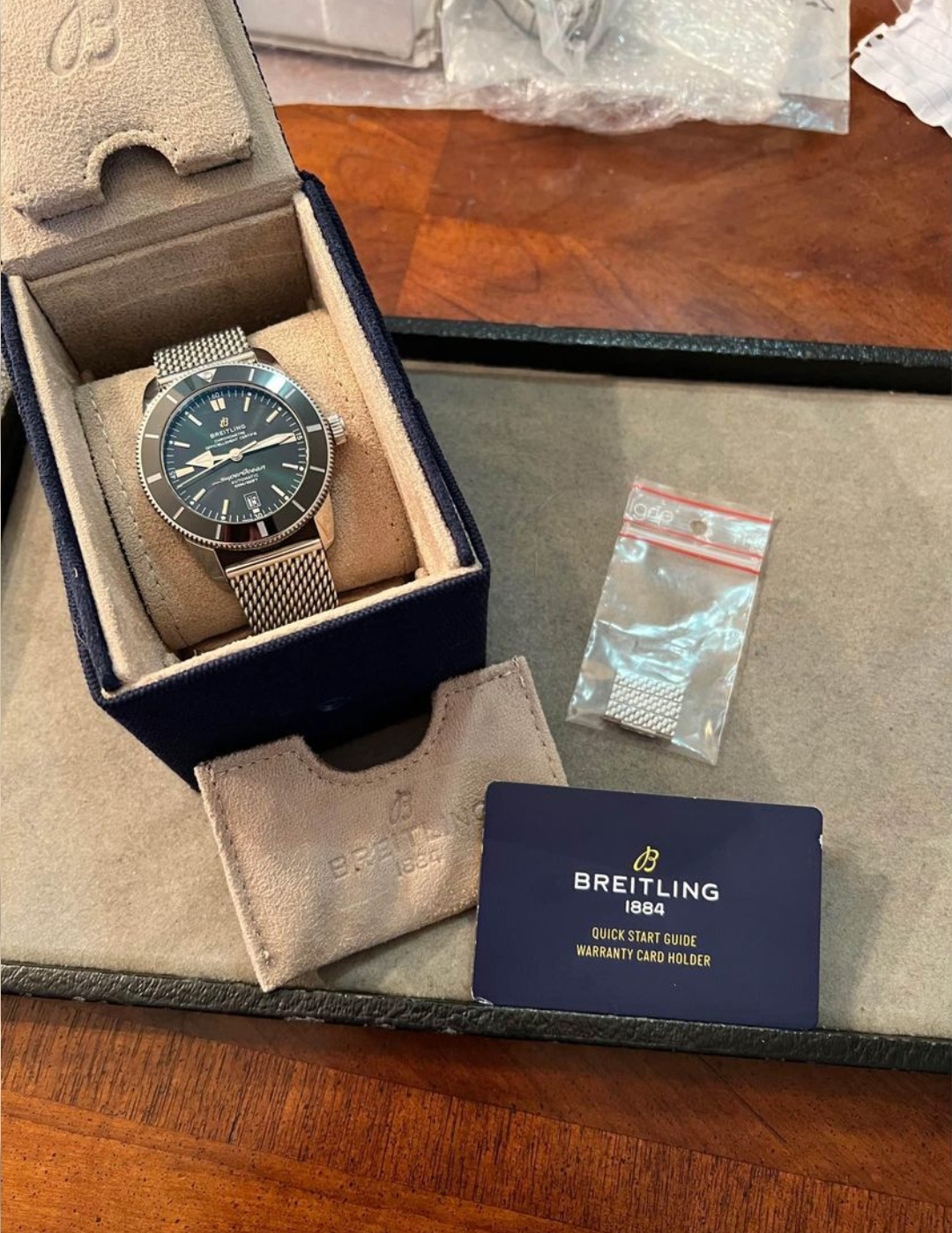 Breitling SuperOcean Green Dial Full Set box