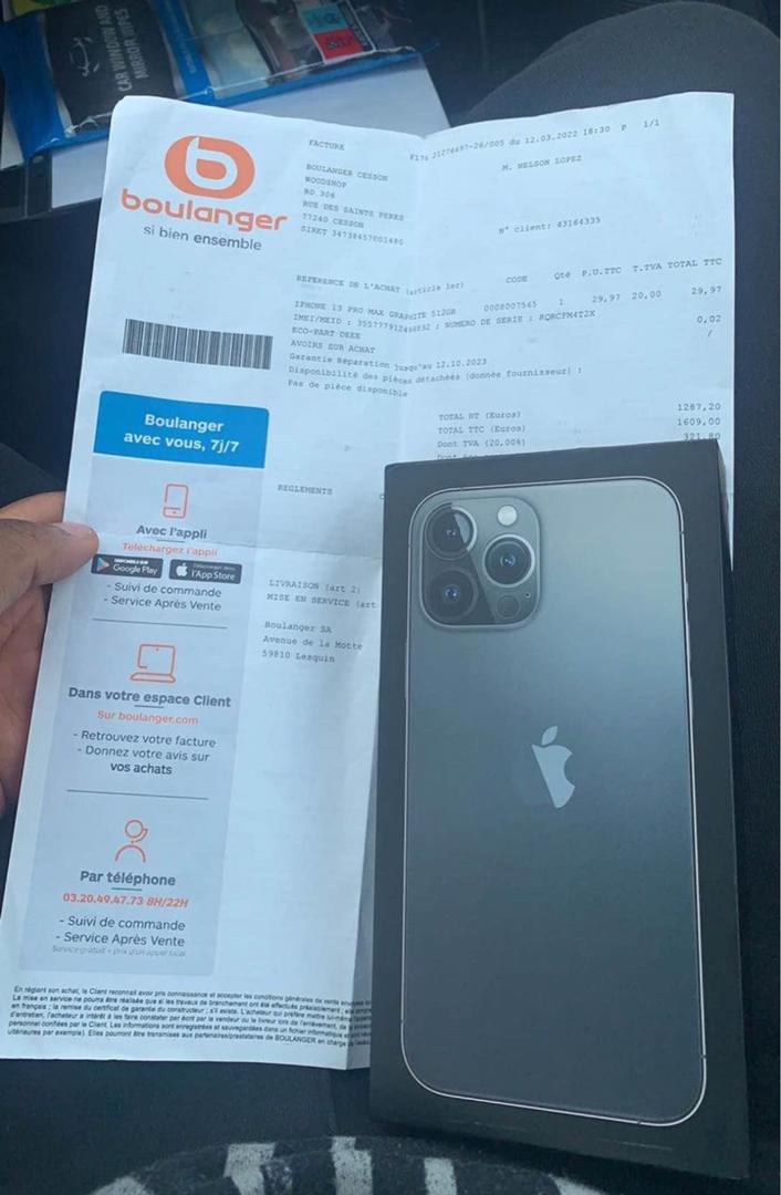 Iphone 13 Pro max 512 Go