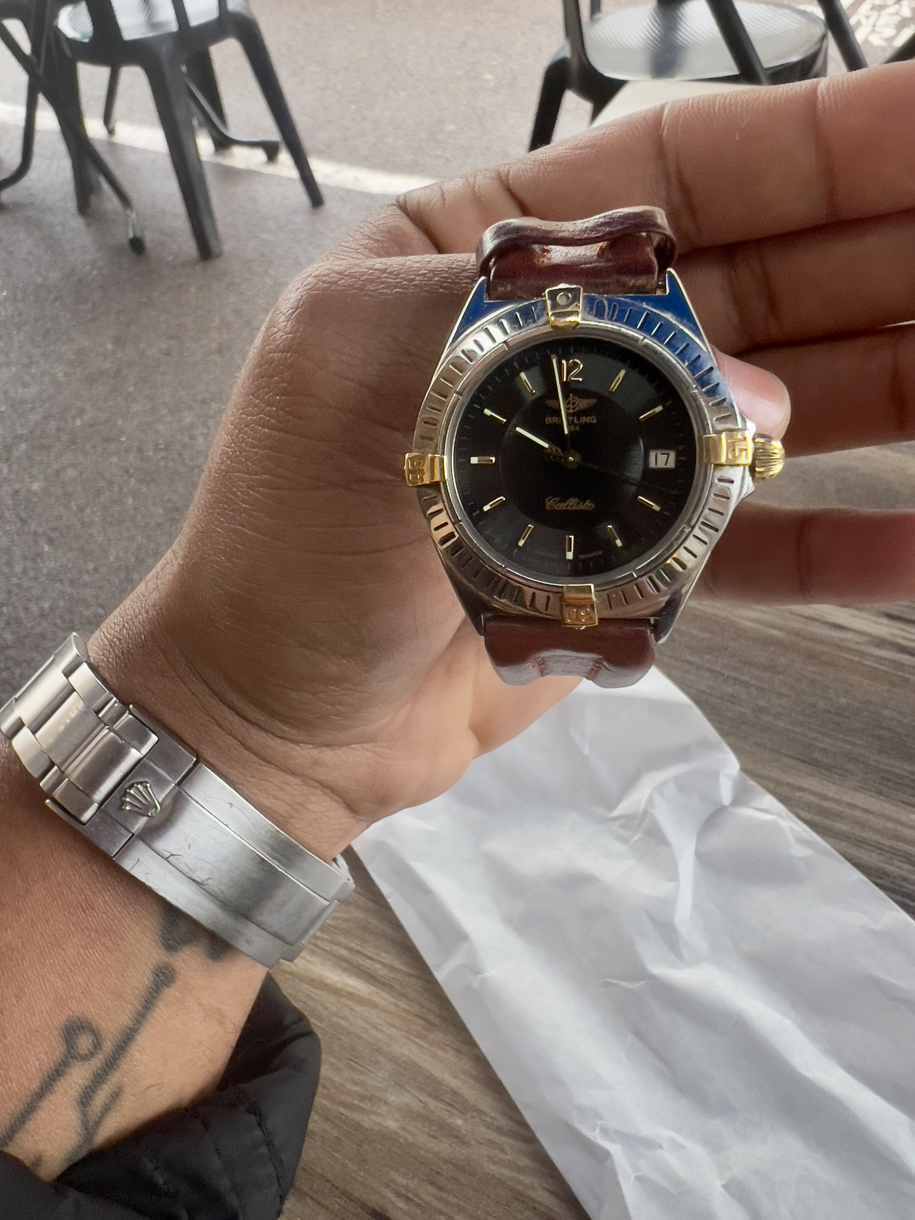 Montre Breitling Calisto en or 18K - Miniature 3