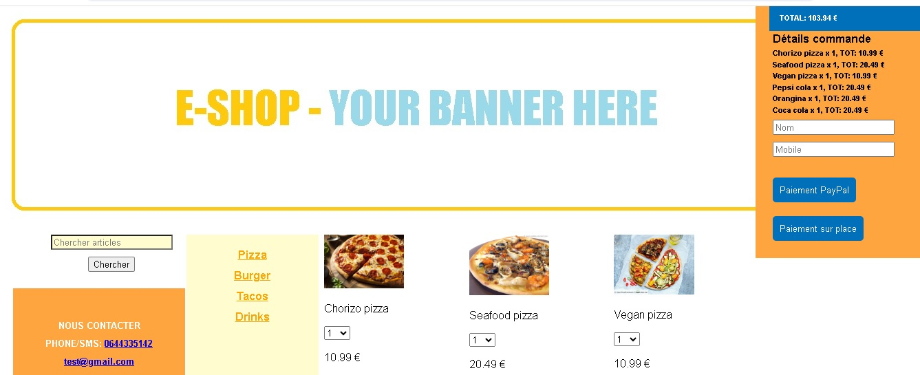 vente système de gestion de commandes pour snacks / restauration