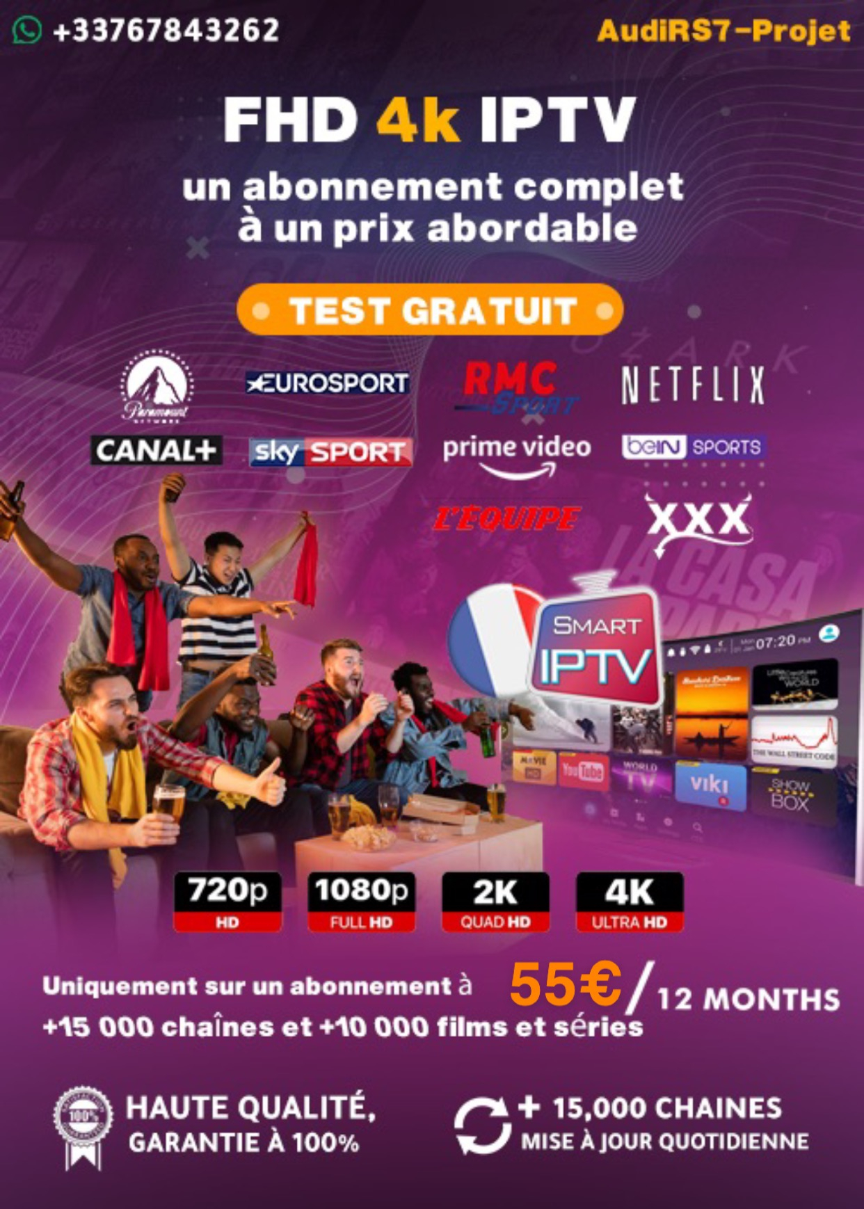 Abonnement IPTV 📺 VOD 📞 +33.07.67.84.32.62