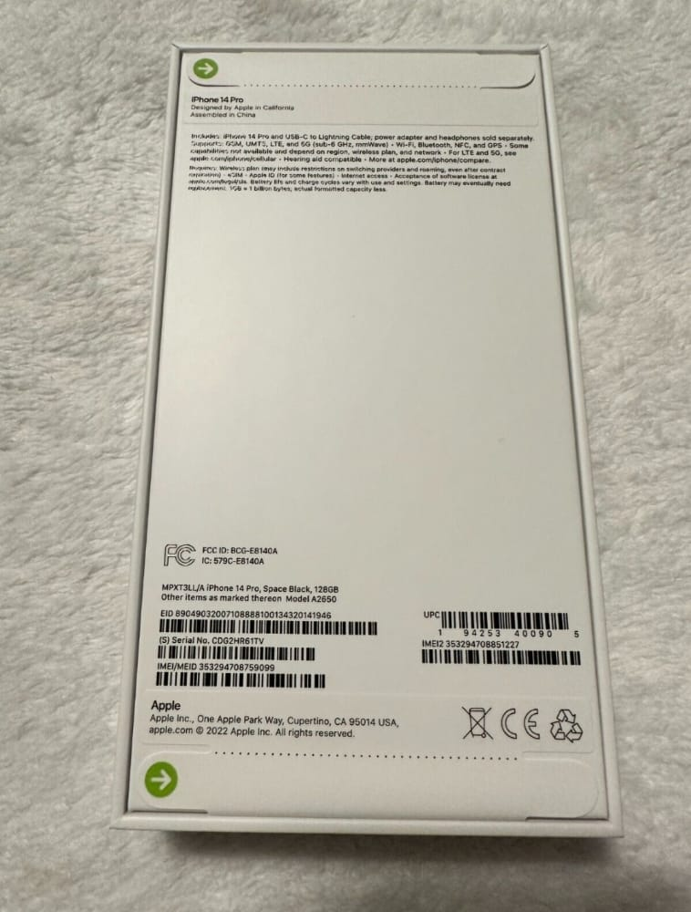 Neuf appel iphone 14pro 128gb.