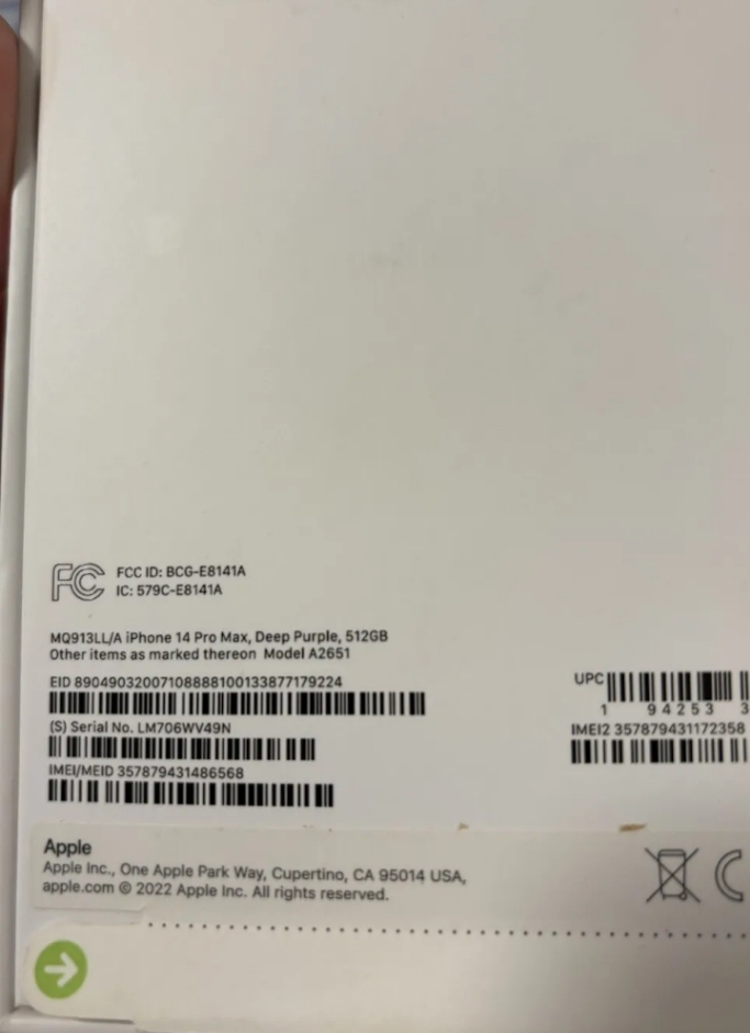 Vente de mon iphone 14pro max.