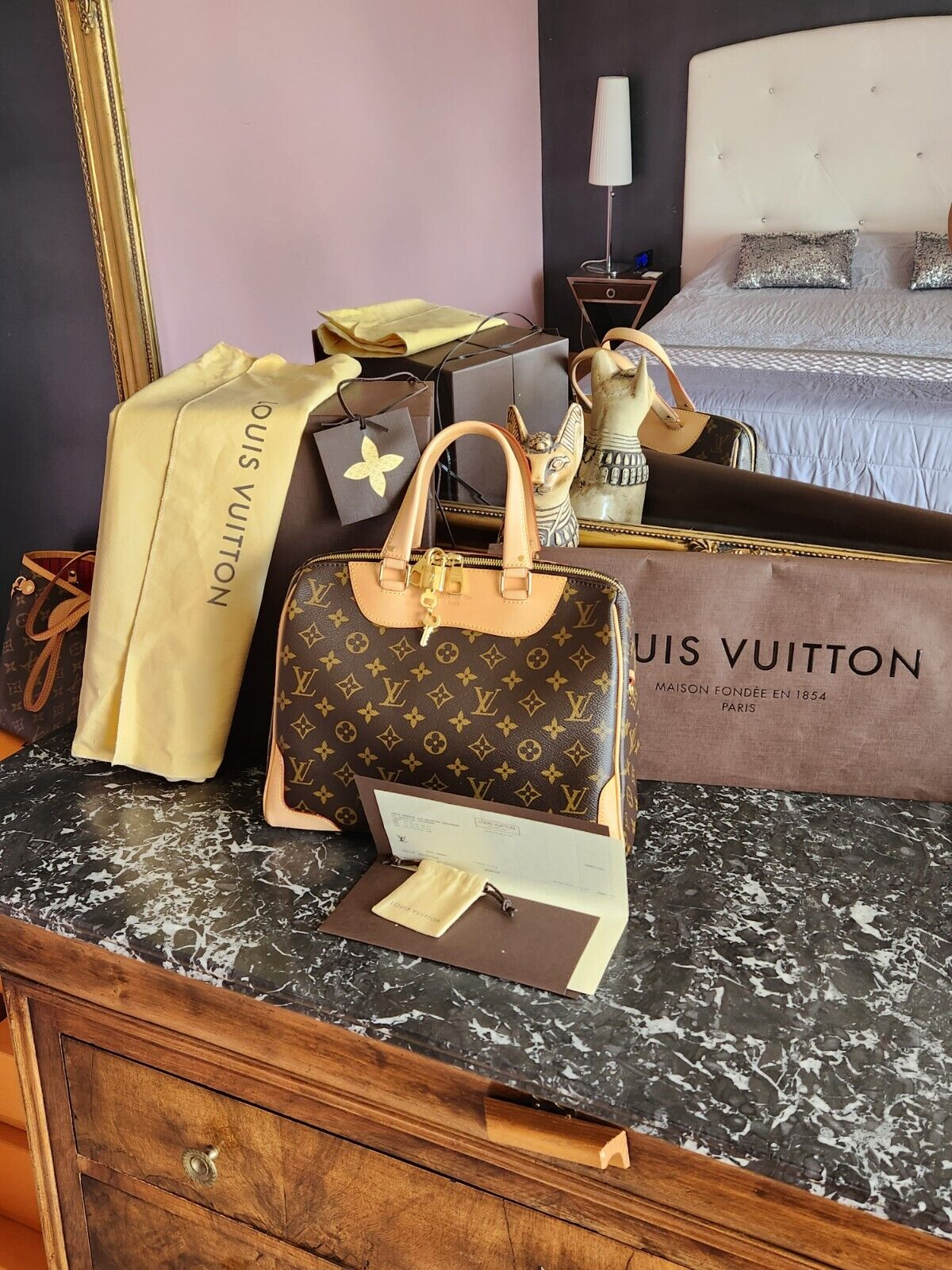 LOUIS VUITTON Authentique Sac à Main RETIRO MM toile MONOGRAM et cuir