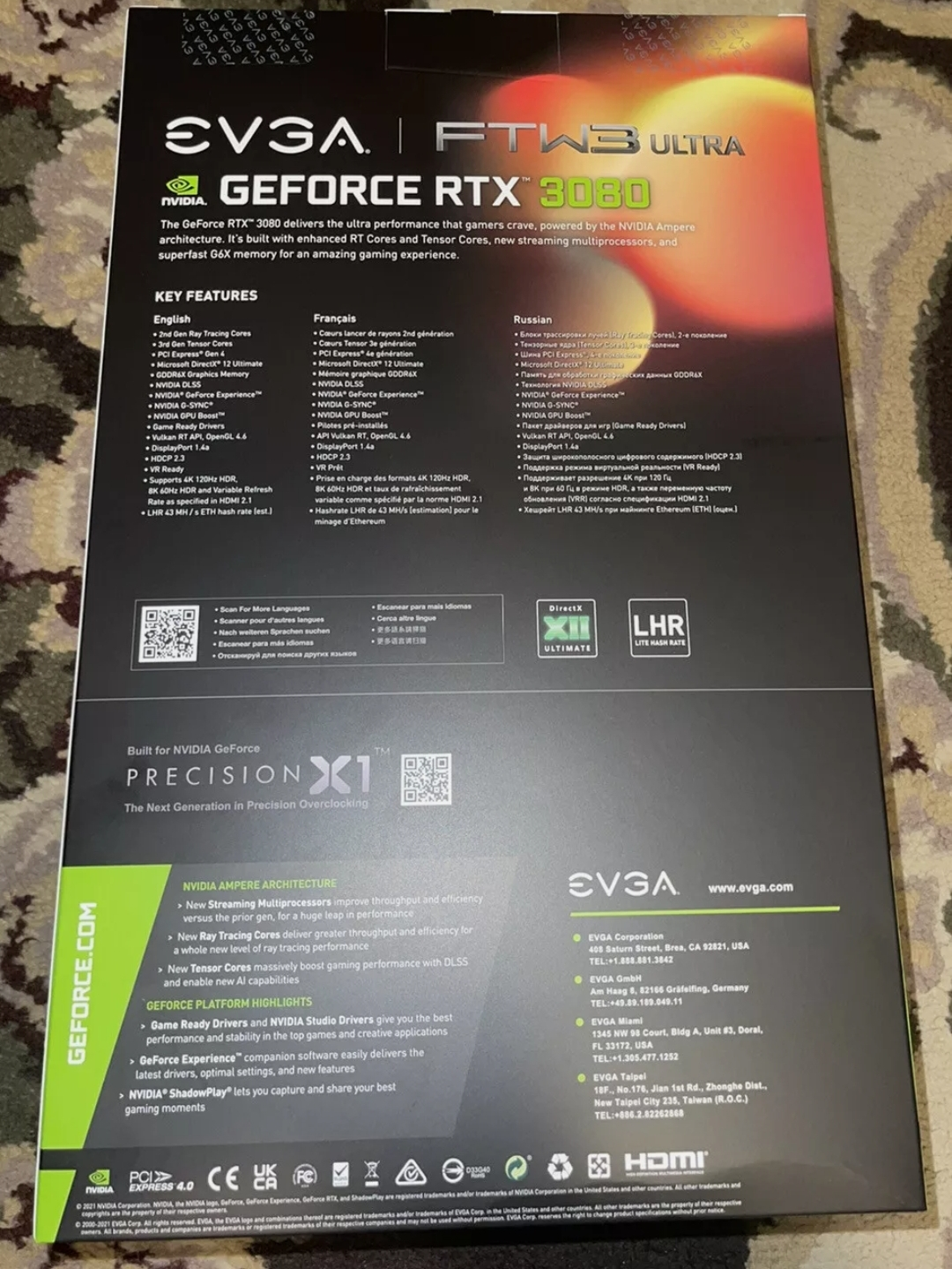 Carte graphique EVGA GeForce RTX 3080 FTW3 Ultra Gaming 10 Go GDDR6X