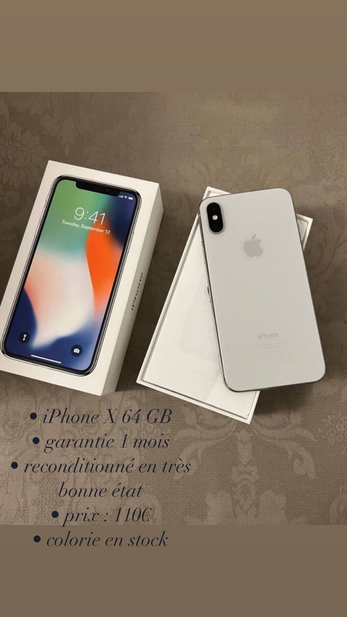 iPhone X 64 GB Reconditionné – Parfait État - Photo 1