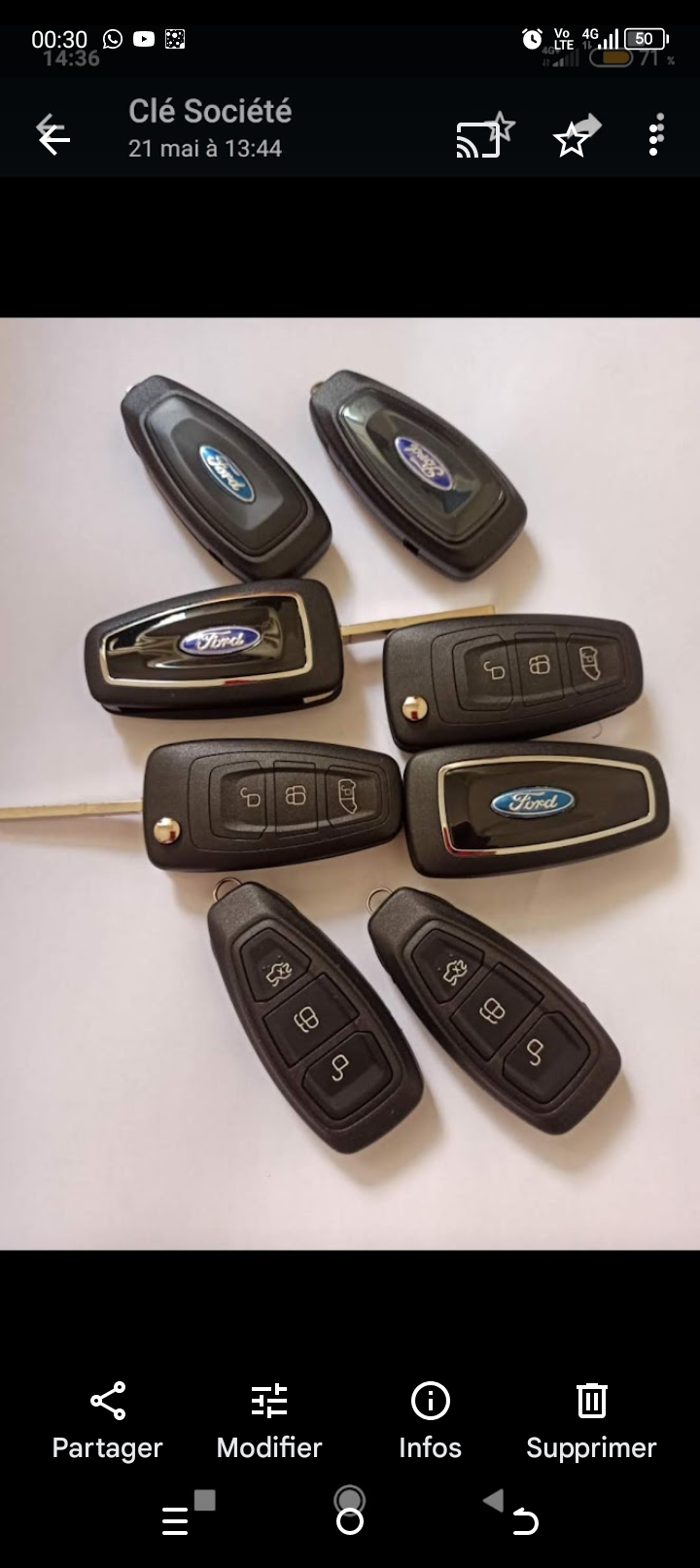 Clés de voiture en parfait état à vendre