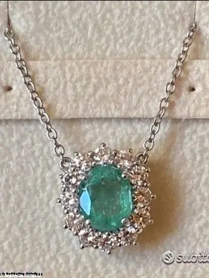 COLLIER EN OR BLANC 18 kt. DIAMANT