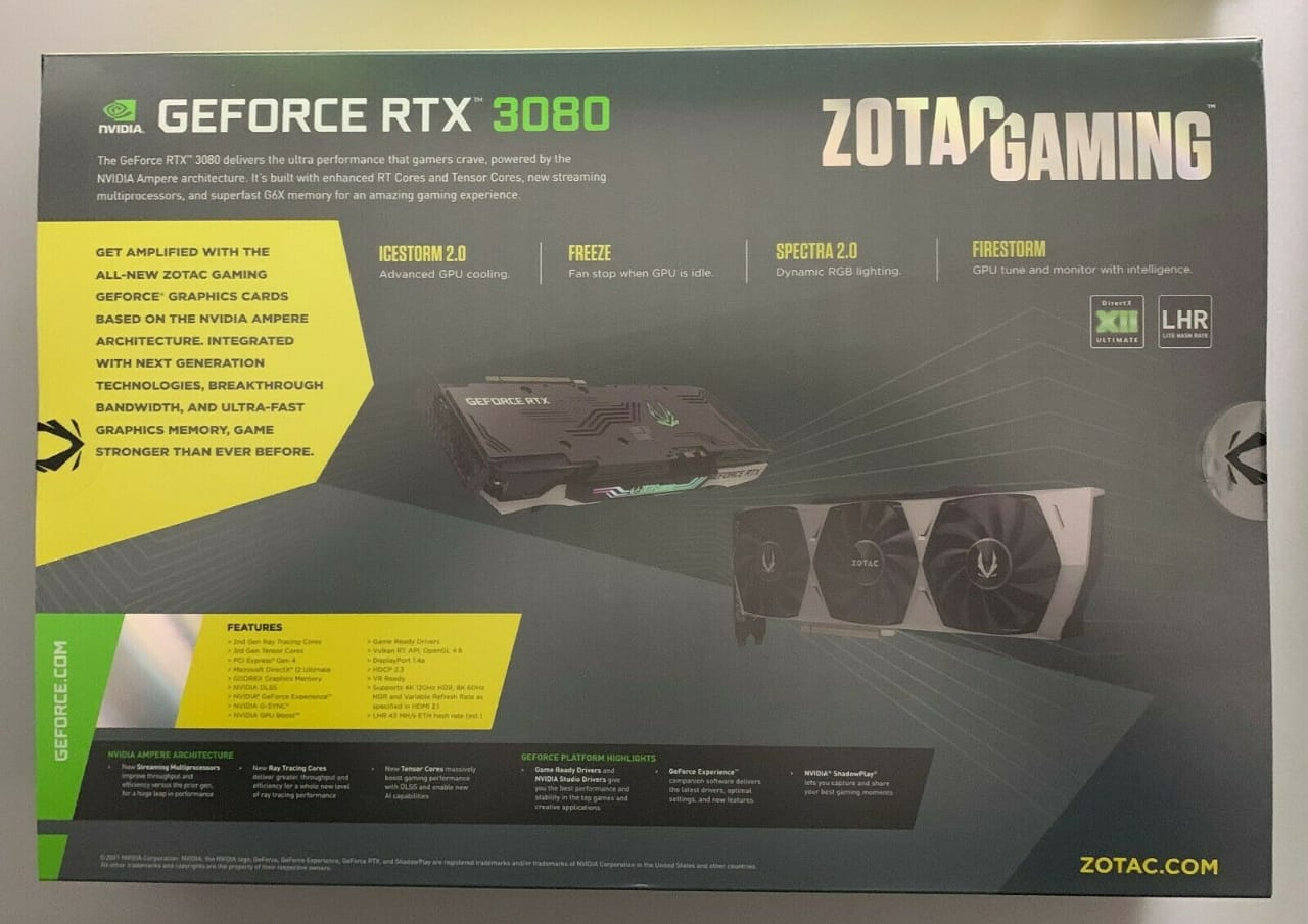 Zotac Gaming GeForce RTX 3080 TRINITY OC (LHR)