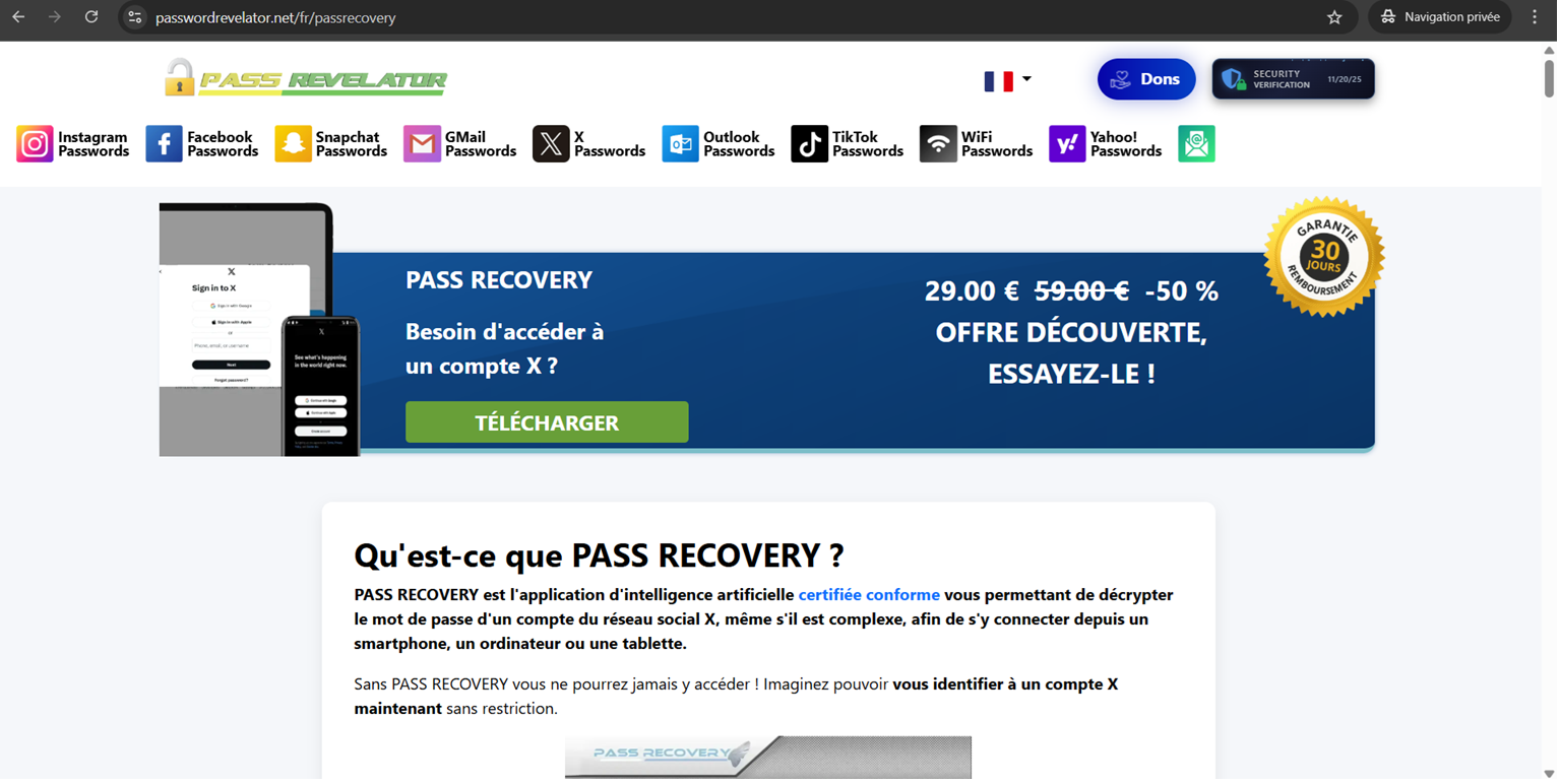 Pirater un compte X - Méthode pour accéder au mot de passe