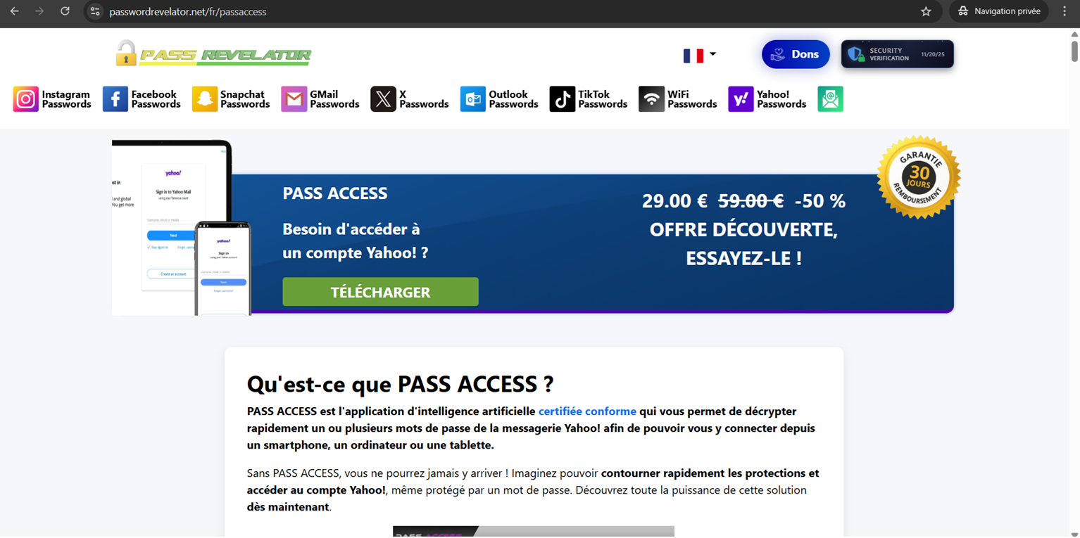Pirater un compte Yahoo - Retrouver l'accès à un mot de passe