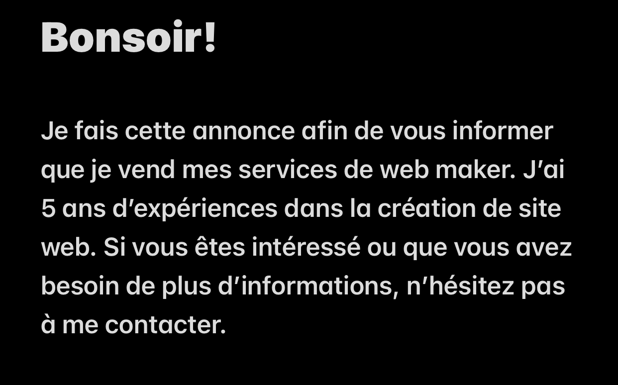 Création de site web