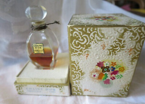 FLACON DE PARFUM CHAÎNE D'OR de GRENOVILLE PARIS avec BOÎTE