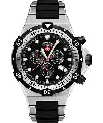 CX suisse militaire CONGER Chrono Montre à quartz 200ATM Cadran noir 2216