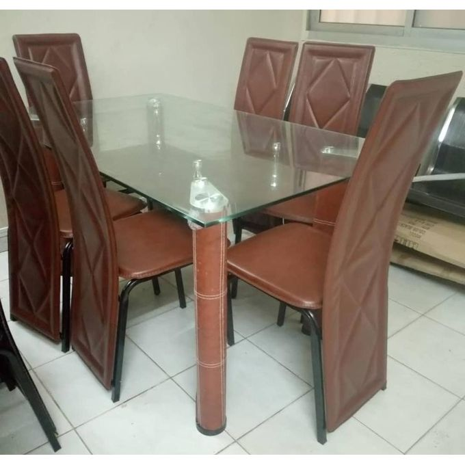 Table a manger vitré a 6 chaise haute gamme
