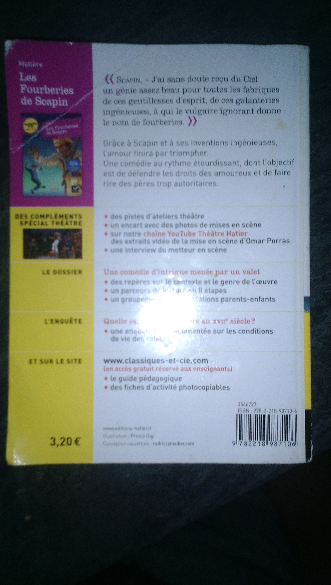 Livre les fourberie de Scapin