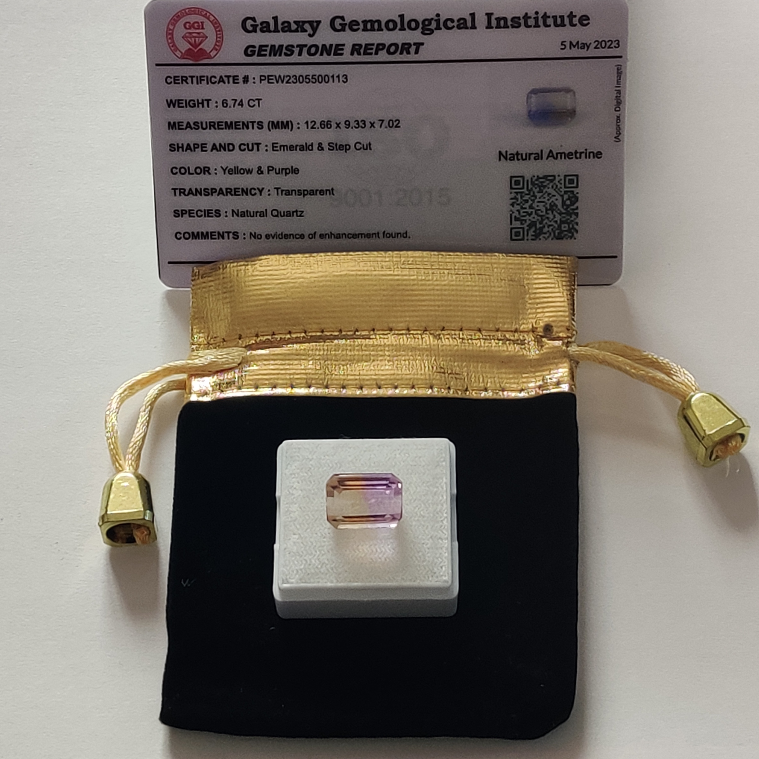 6.74 CTSUPERBE AMETRINE - Miniature 3