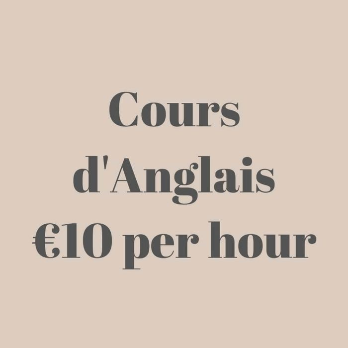 Cours d'Anglais - 10 EUR par hour