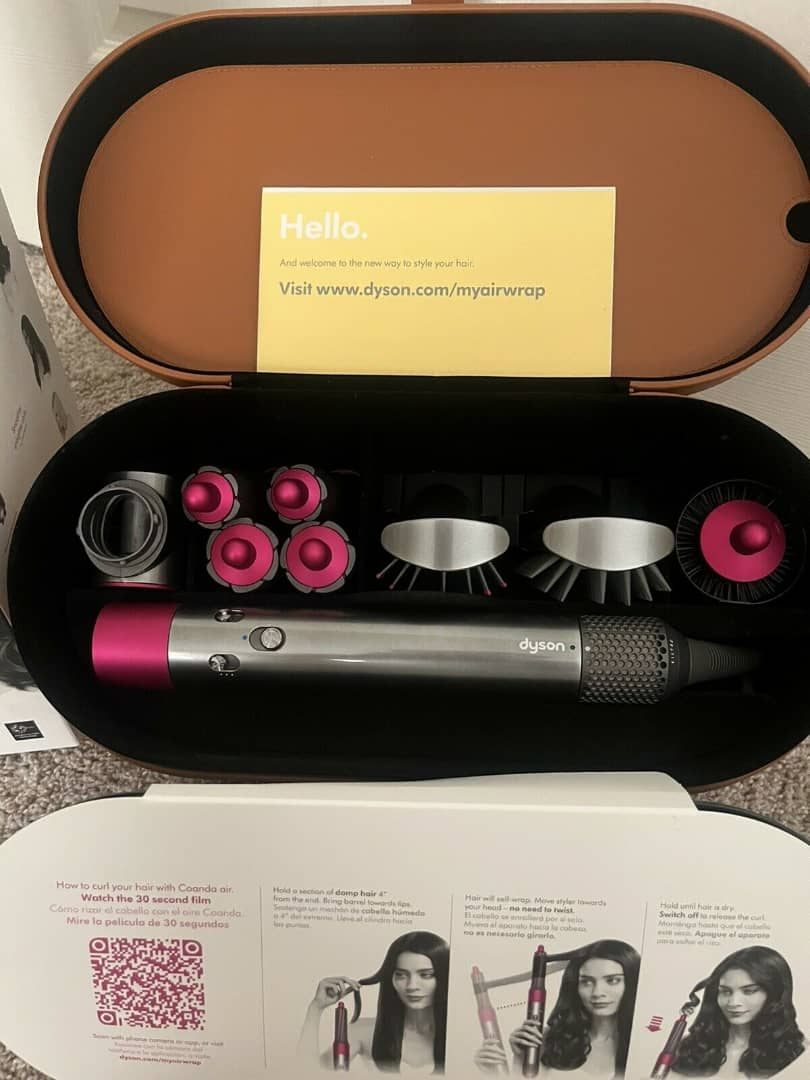 Dyson Airwrap Nickel and Fuchsia
