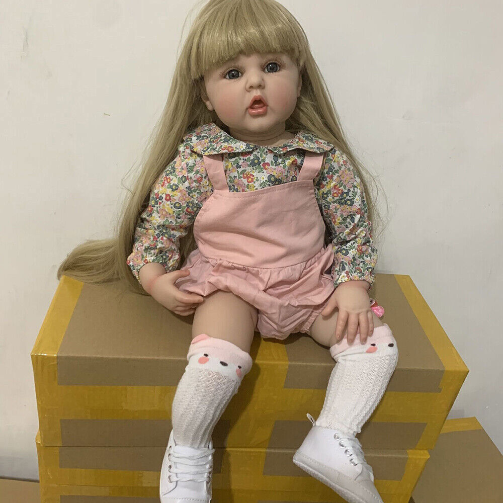 ECHTES Bild Reborn Baby Puppe lebensechtes Mädchen weich Kleinkind süß Weihnachtsgeschenk Kinder Spi