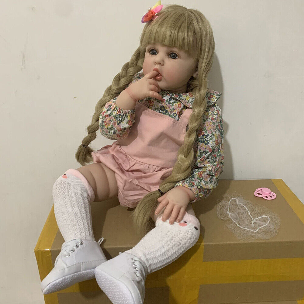 ECHTES Bild Reborn Baby Puppe lebensechtes Mädchen weich Kleinkind süß Weihnachtsgeschenk Kinder Spi - Miniature 2