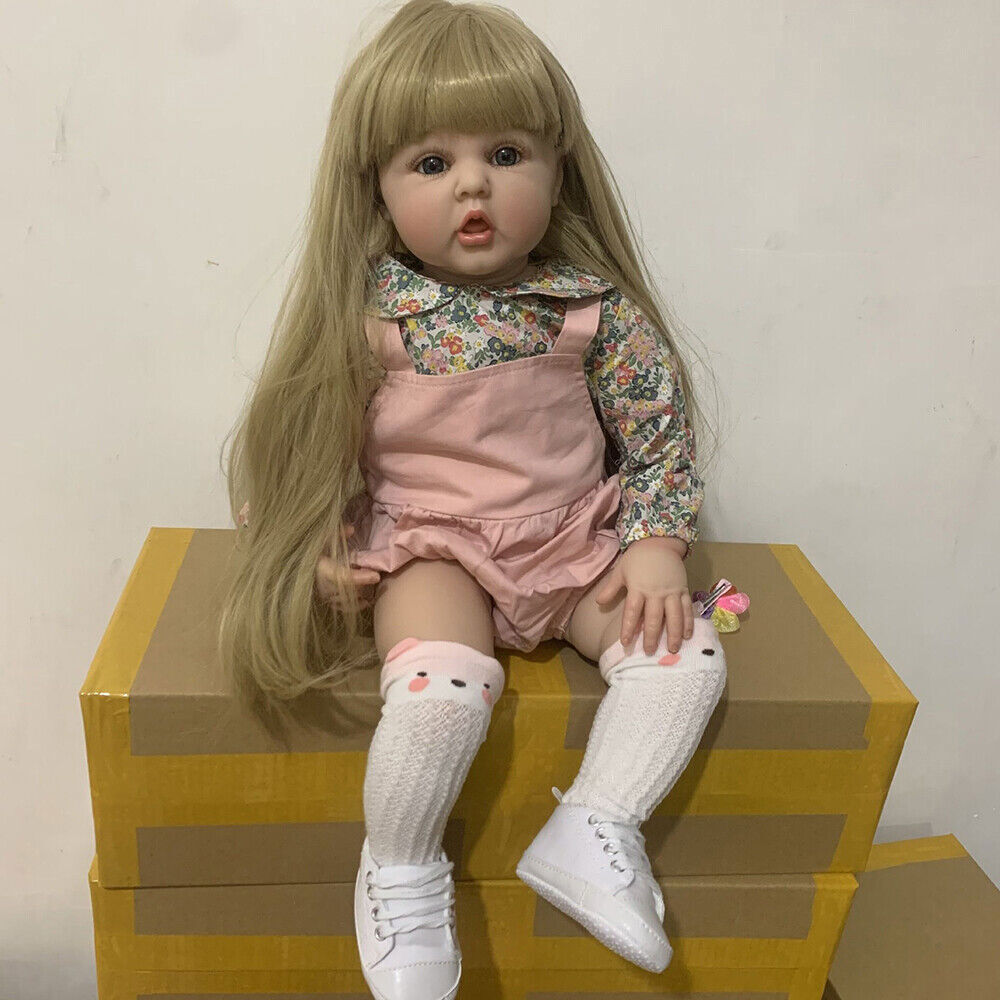 ECHTES Bild Reborn Baby Puppe lebensechtes Mädchen weich Kleinkind süß Weihnachtsgeschenk Kinder Spi - Miniature 3