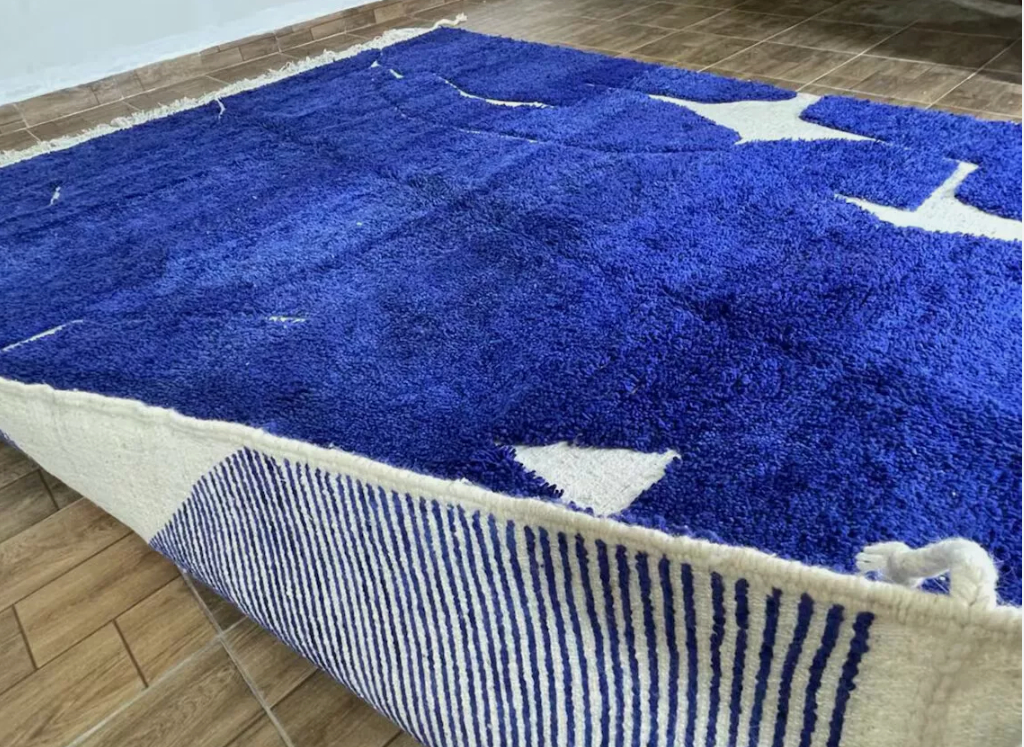 Tapis Bérbère Bleu ,Tapis de laine authentique ,tapis Marocain
artisanal - Miniature 2