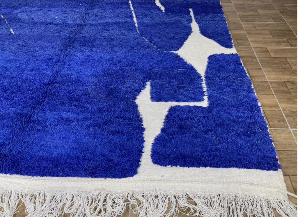 Tapis Bérbère Bleu ,Tapis de laine authentique ,tapis Marocain
artisanal - Miniature 3