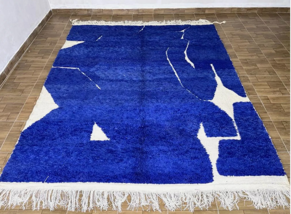 Tapis Bérbère Bleu ,Tapis de laine authentique ,tapis Marocain
artisanal