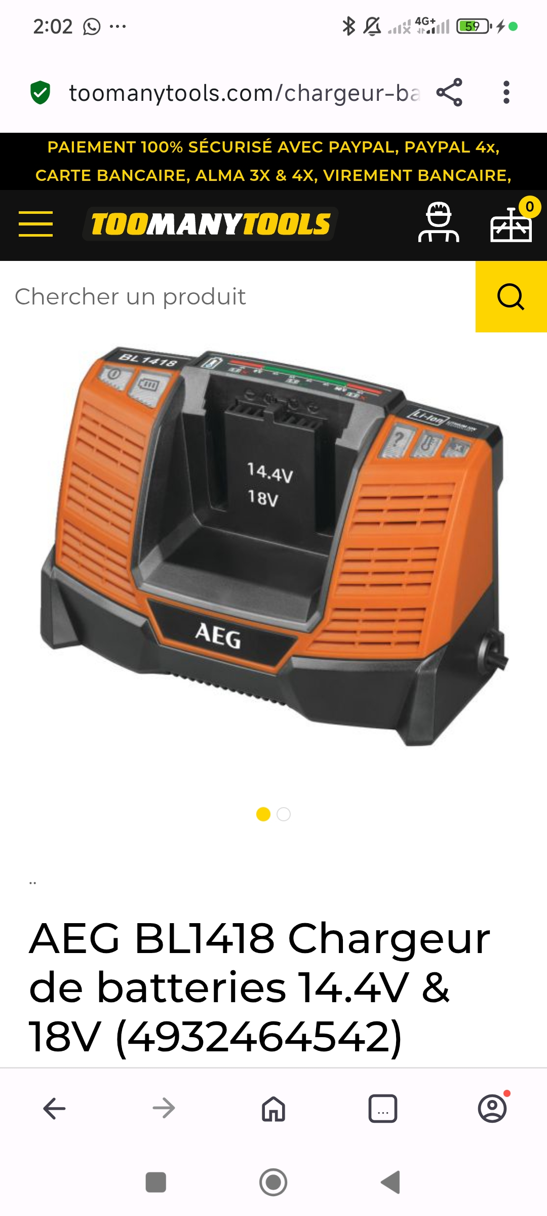 Chargeur AEG 14-18V Neuf - 1 Port - Photo 1