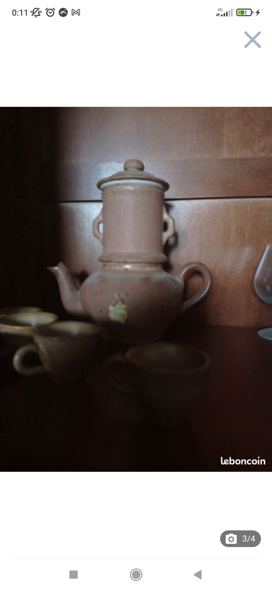 Ancienne cafetière en grès