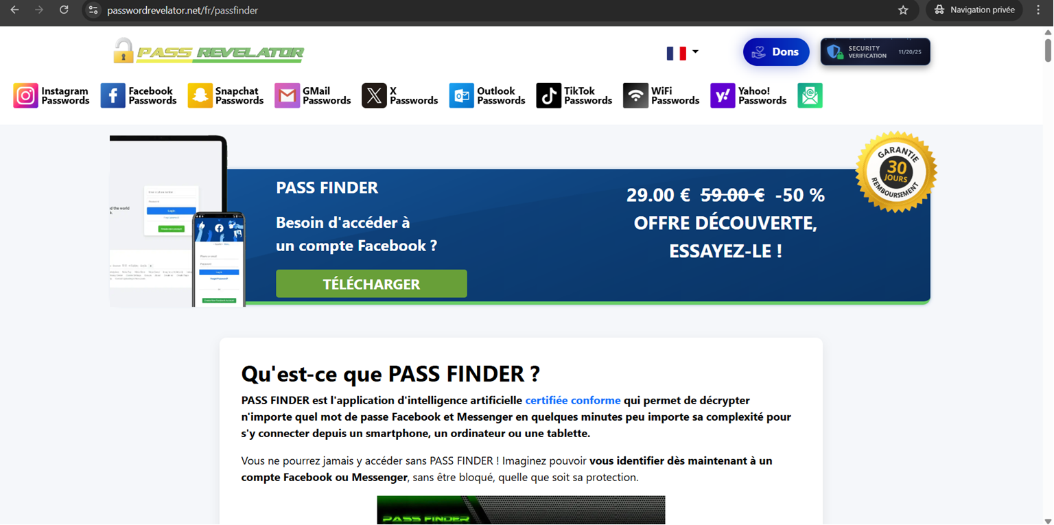 Pirater un compte Facebook - Méthode de récupération de mot de passe