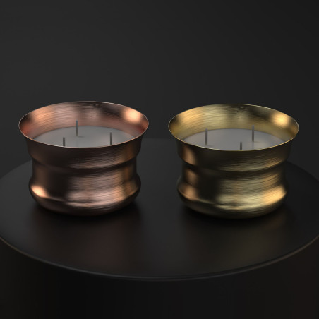 Bougies cuivre et laiton forme complexe