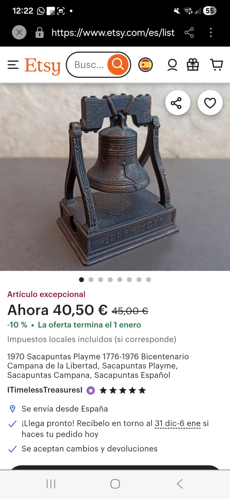 Taille-crayon commémoratif Liberty Bell 1776-1976