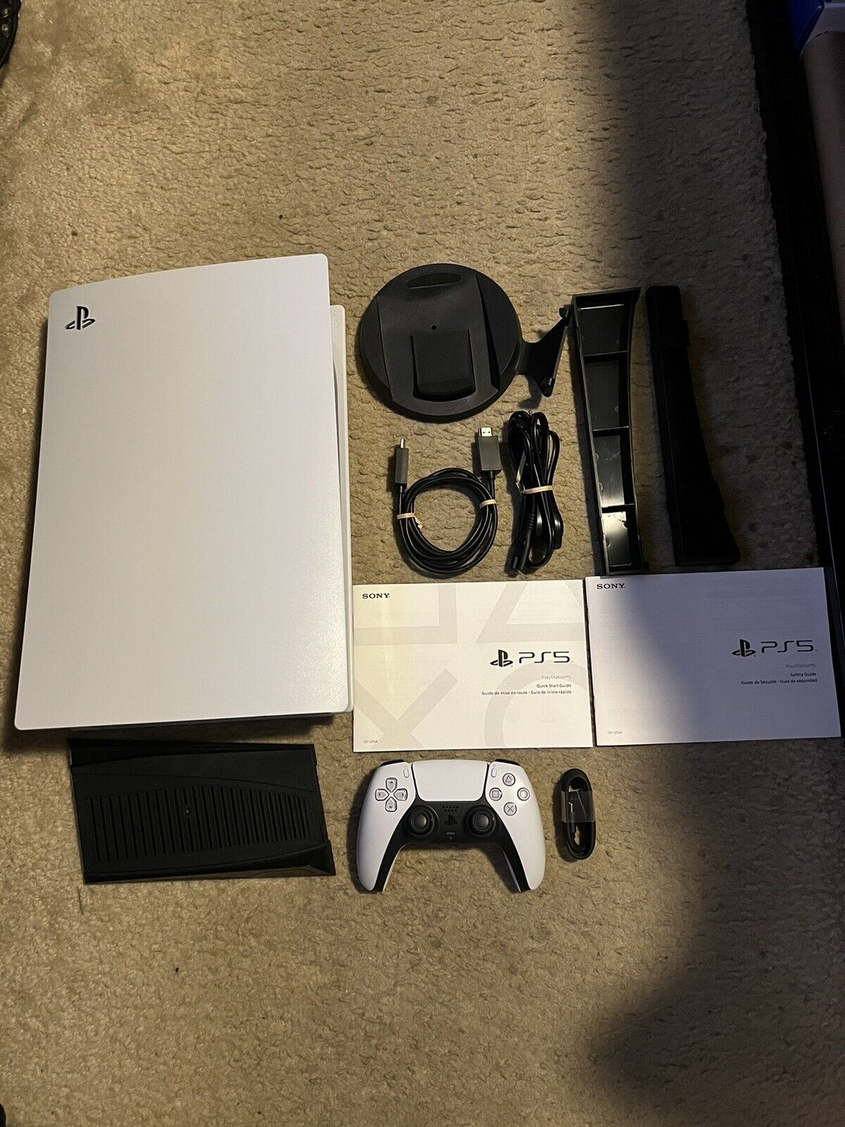 Sony PS5 PlayStation 5 Disc Blu-Ray Edition Console - Blanc avec
extras