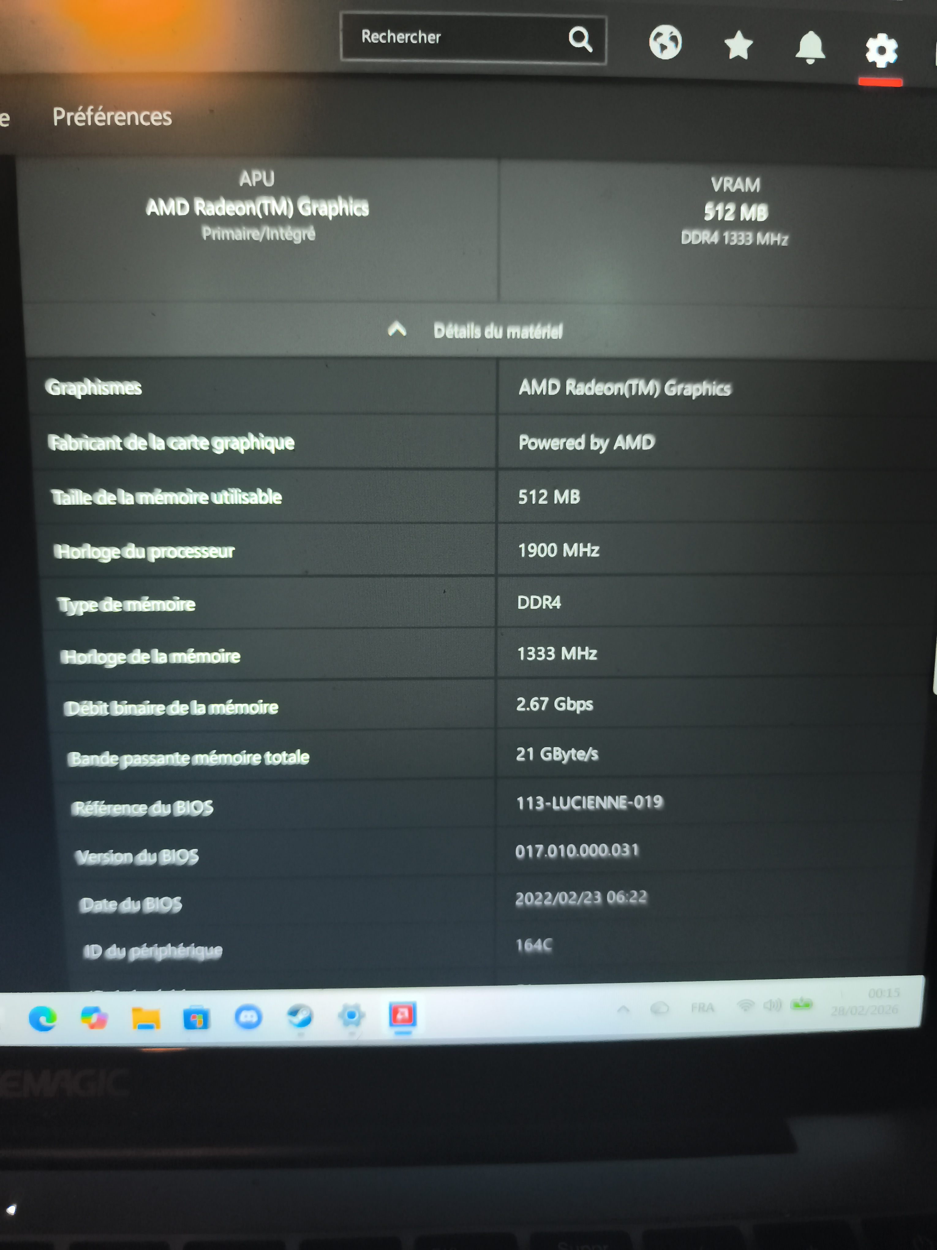 PC Portable Gaming de Dernière Génération