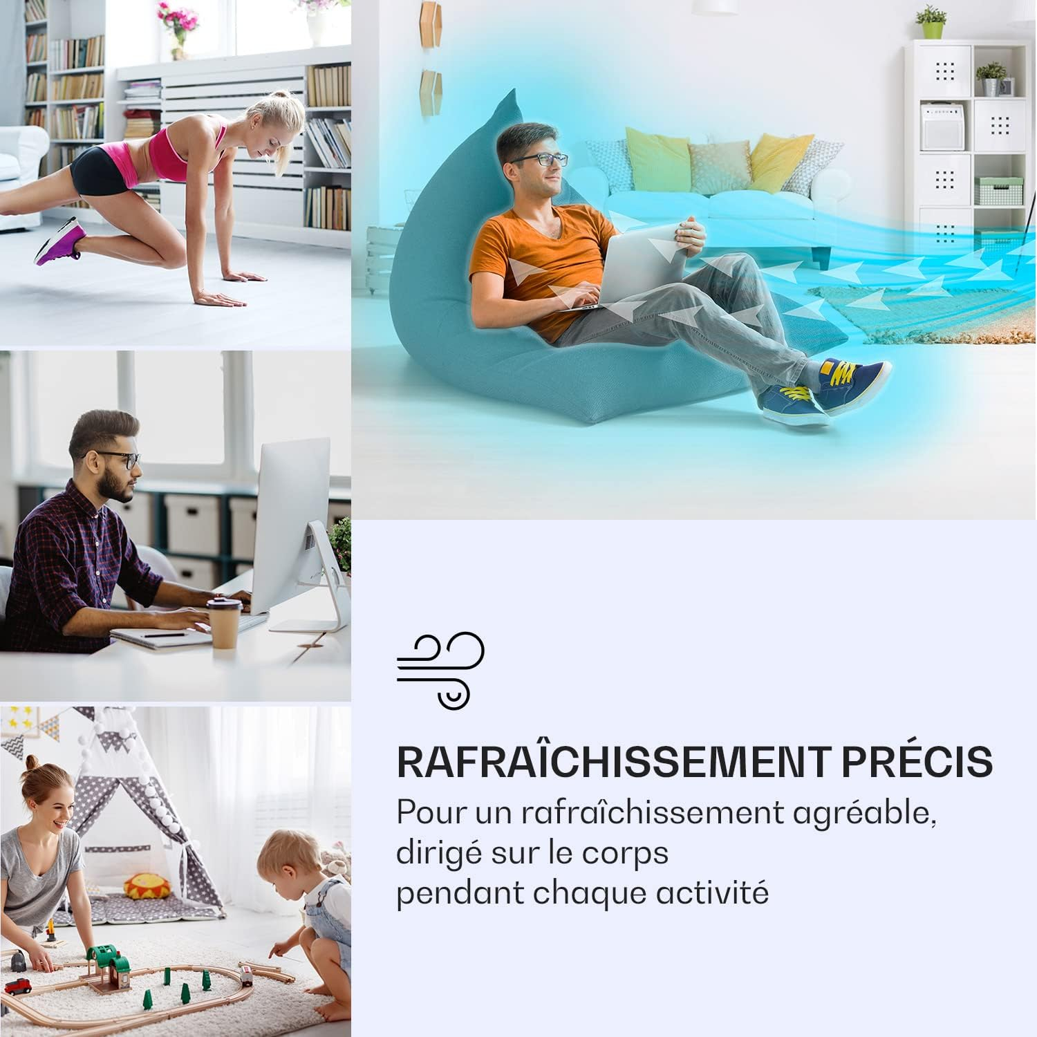 Klarstein Rafraichisseur d'Air Mobile, Refroidisseur d'Air par
Evaporation,