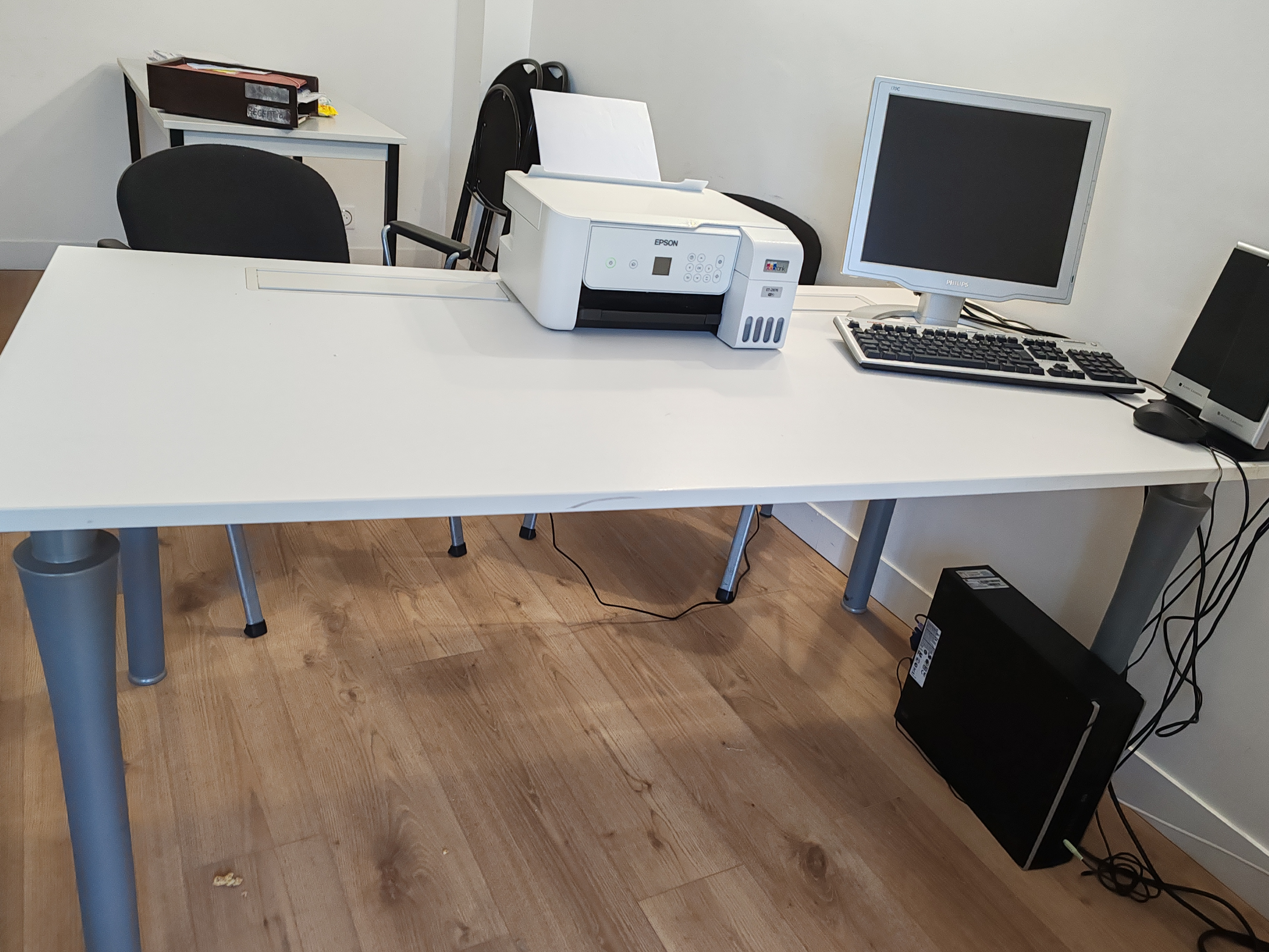Bureau professionnel de 160cm avec meuble de rangements - Miniature 3
