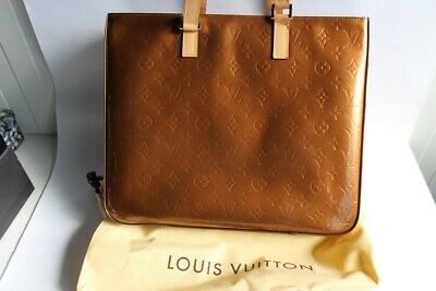 LOUIS VUITTON sac a main Colombus cuir monogram vernis bronze M91134 (34698)
