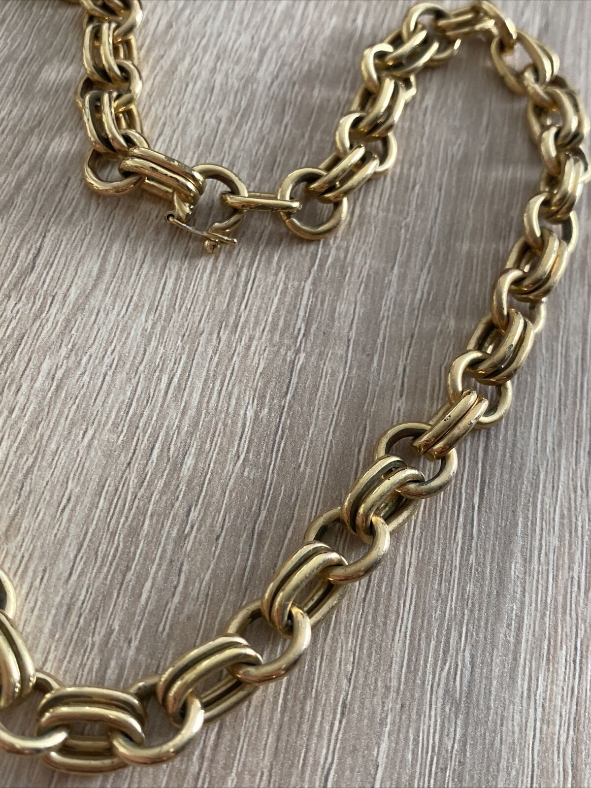 Tres Belle Gourmette Collier En Plaquer Or 18k 750/1000.