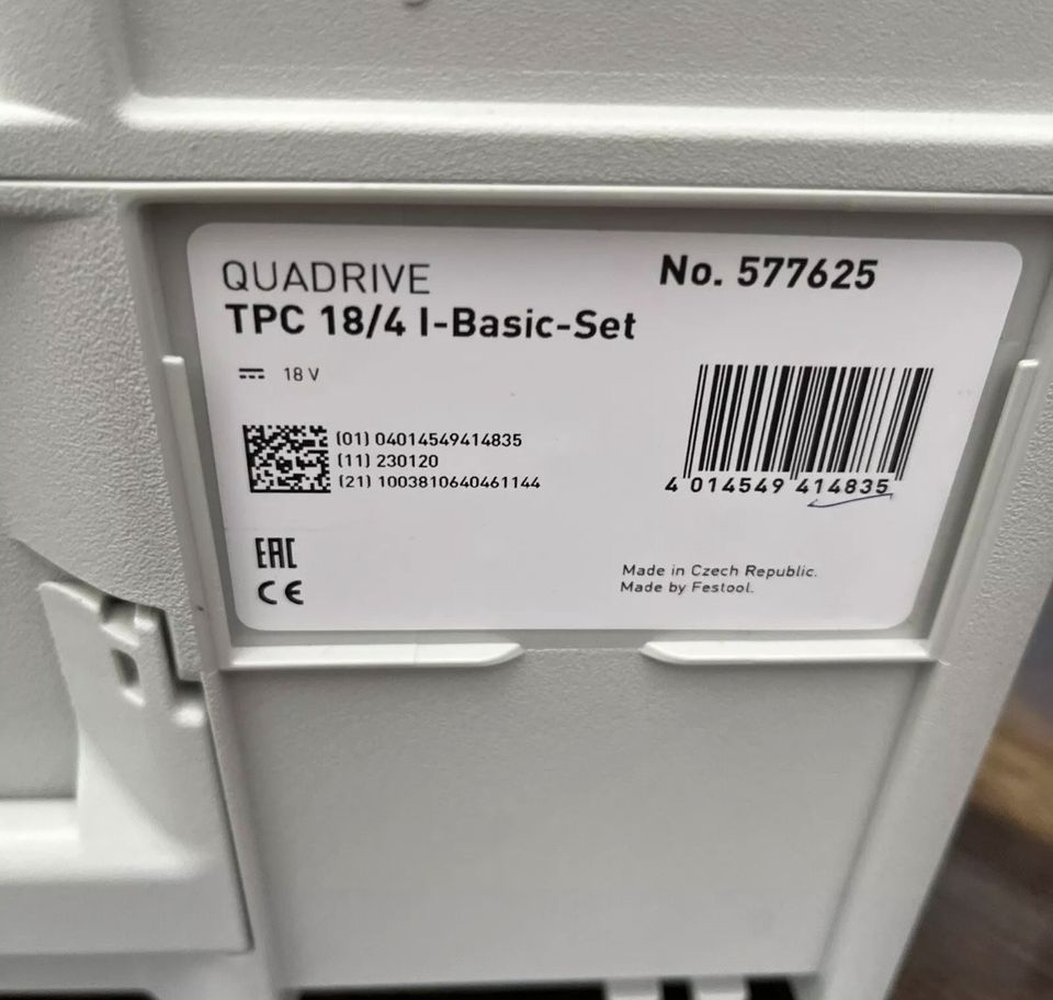 Festool Quaddrive Visseuse sans fil TPC18/4 577625 Kit de base NOUVEAU