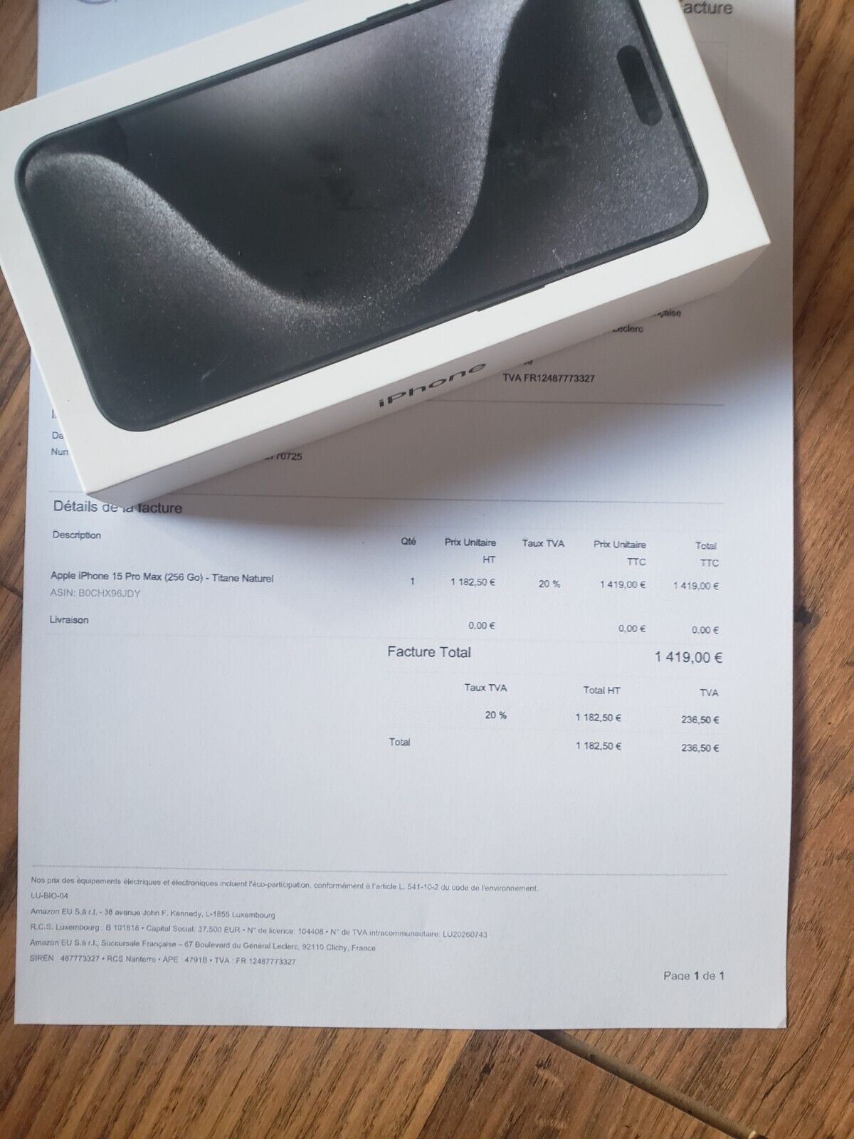 Apple iPhone 15 Pro Max (256 Go) - Titane Naturel NEUF Jamais ouvert