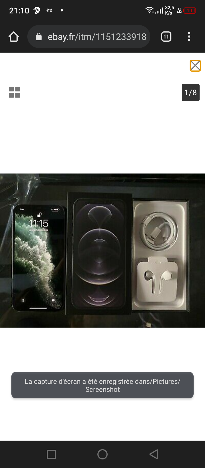 apple mlql3ll/a iphone 13 pro - 128 go - bleu sierra (at&t)