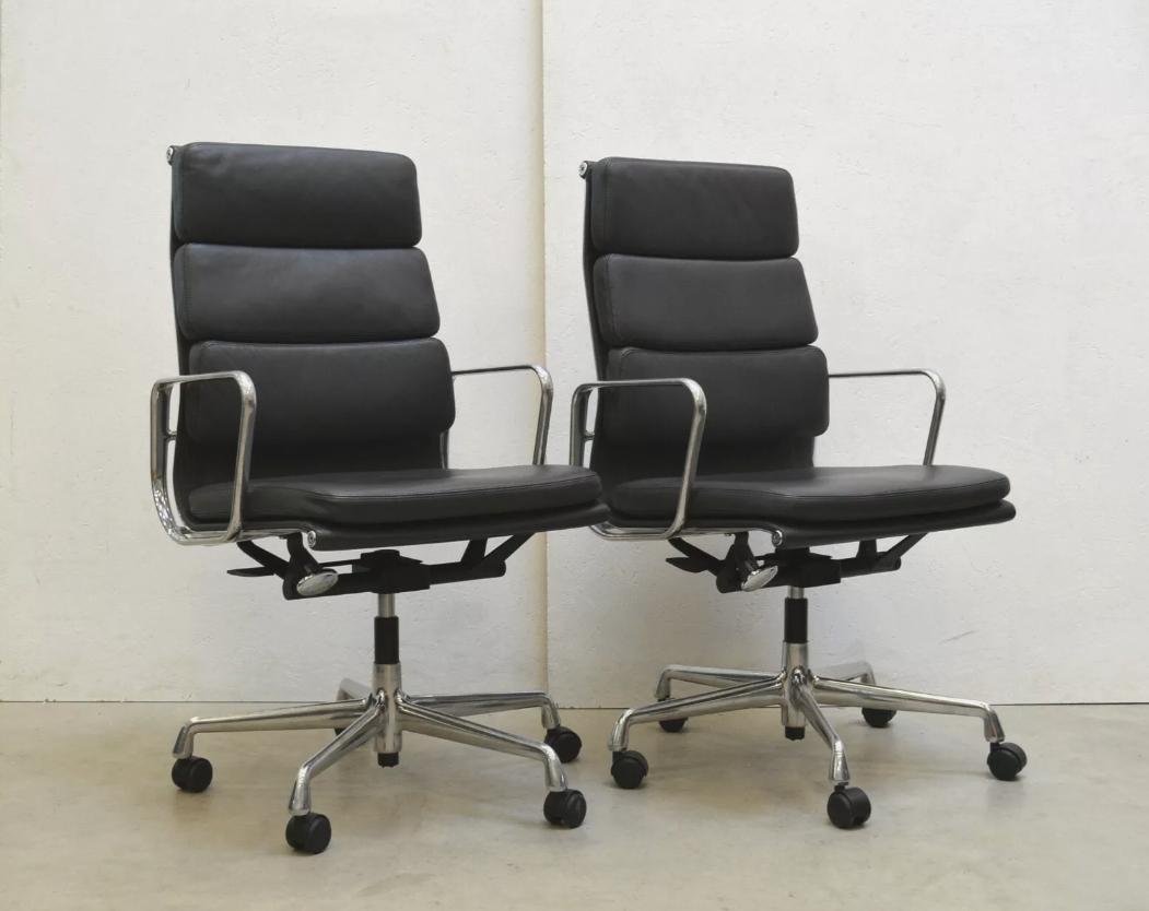 Chaise de bureau en aluminium soft pad Original Vitra EA 219. - Miniature 2