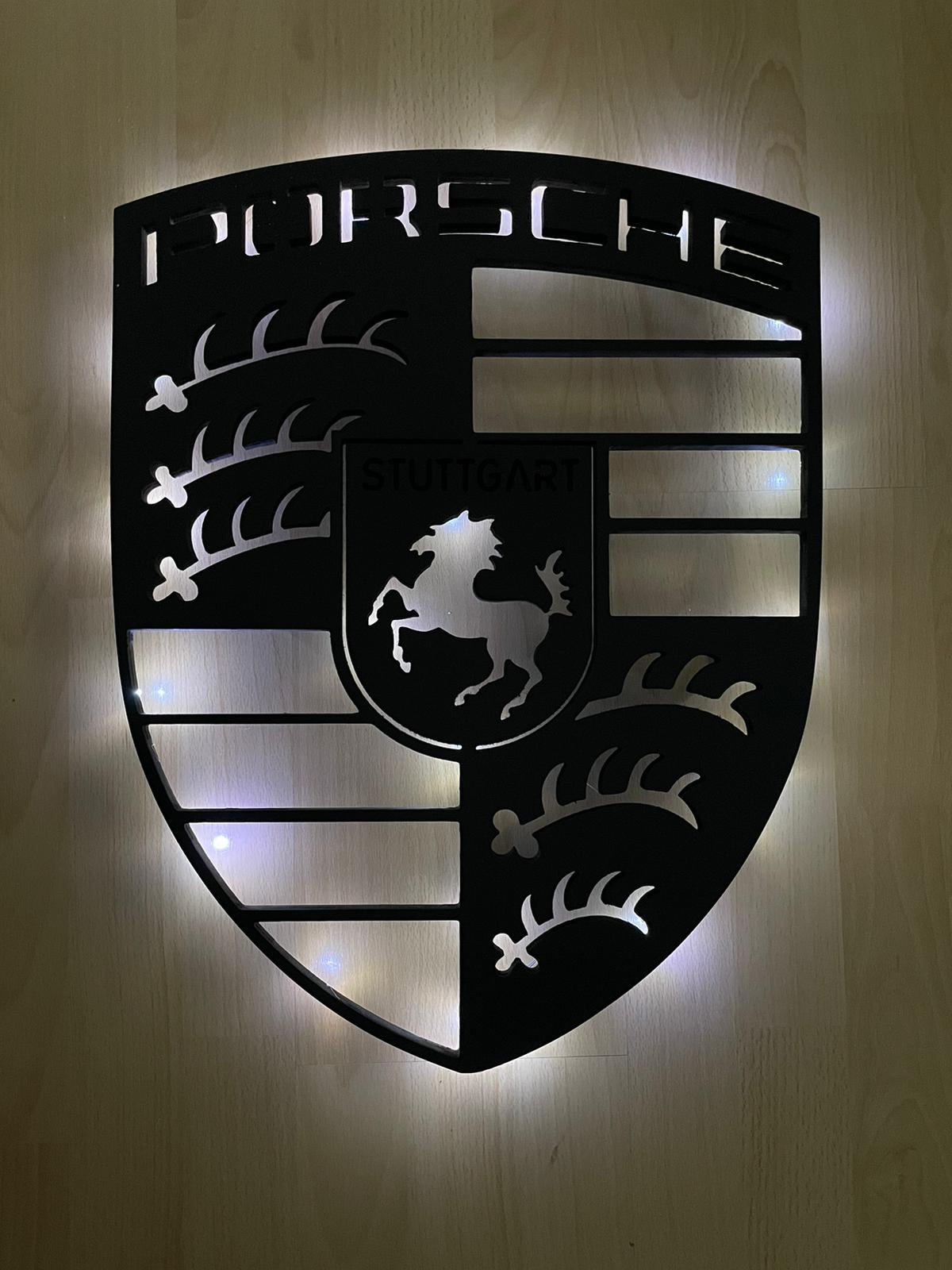 Porsche Logo Schriftzug Emblem Wanddeko XXL - Miniature 2