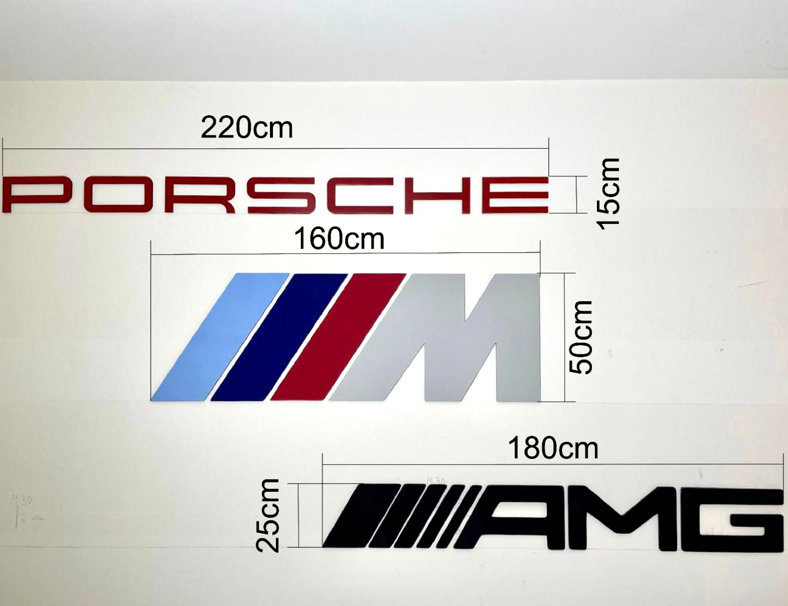 Porsche Logo Schriftzug Emblem Wanddeko XXL - Miniature 10