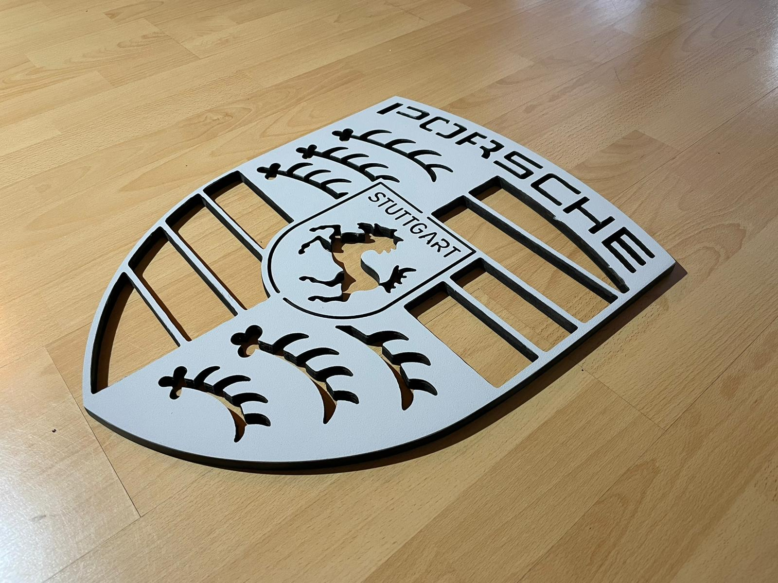 Porsche Logo Schriftzug Emblem Wanddeko XXL