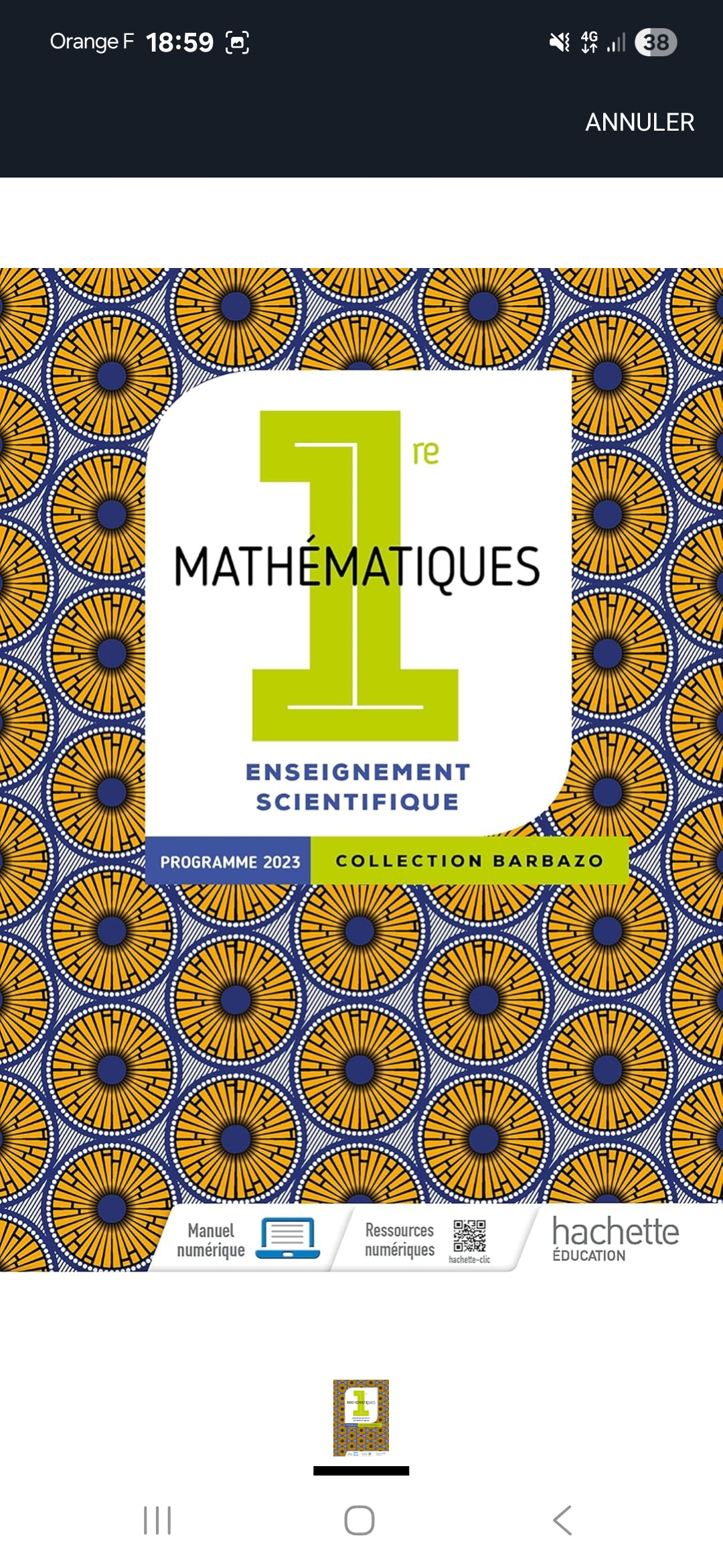 Livre de Mathématiques - Première Année