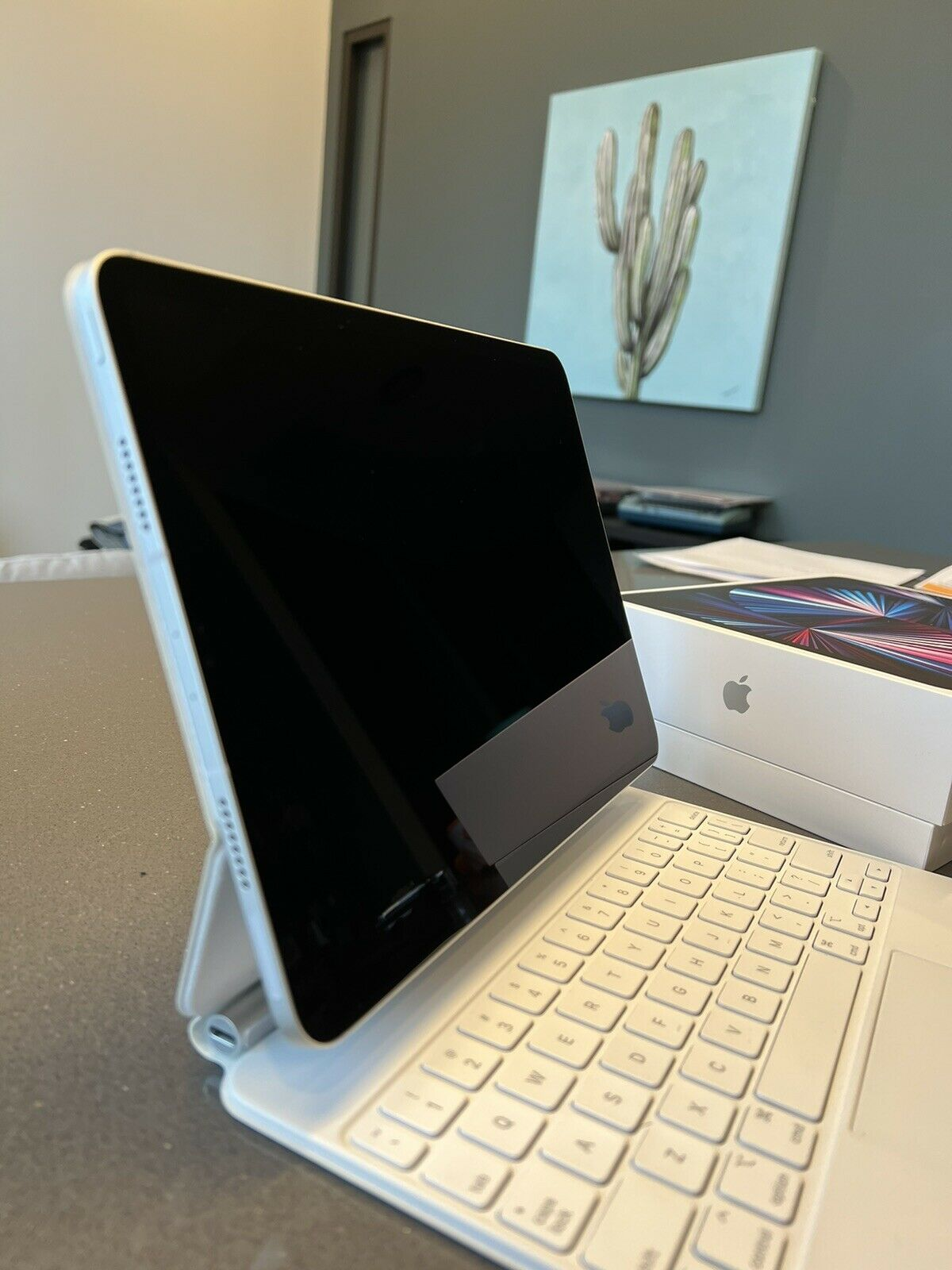 Apple 3e génération 2021 1 iPad Pro M1 256 Go (WiFi, 5G) Argent, Magic Keyboard - Miniature 2